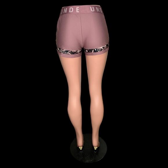 Under Armour Loose Running Shorts Size XS Dusty Pink and Black Abstract Print - Picture 10 of 12